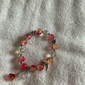 Charming Pink and Gold Beaded Bracelet